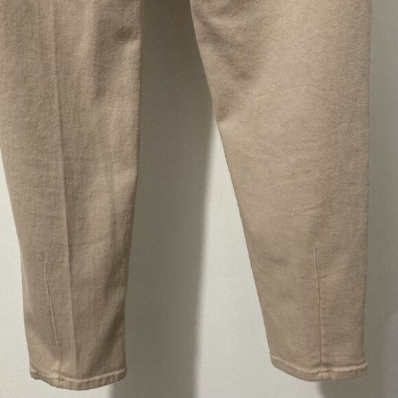 H&M Divided Womens Size 2 Denim Pants High Rise 5 Pocket Design Button Zip Beige - Picture 8 of 12